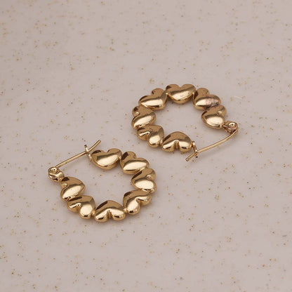 Heart Link Hoop Earrings