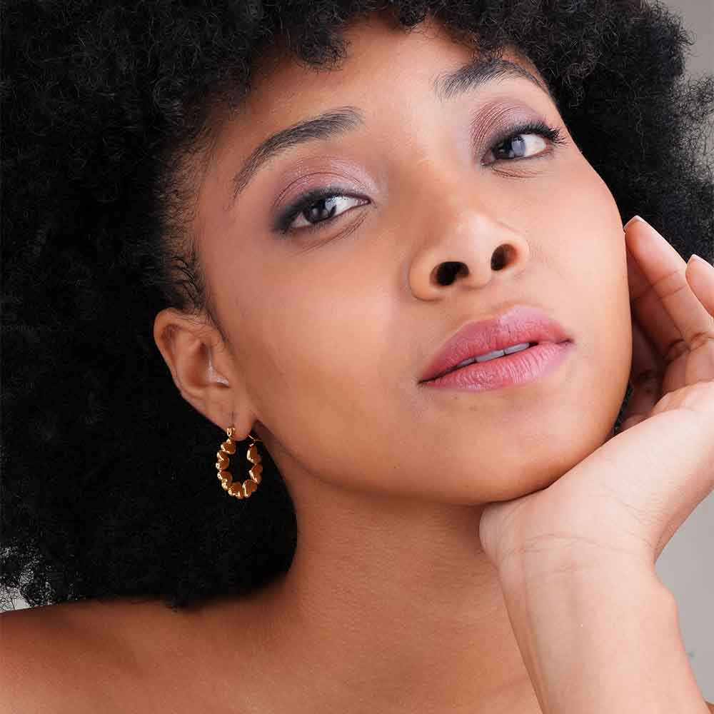Heart Link Hoop Earrings