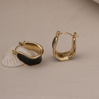 Black Enamel Hoop Earrings