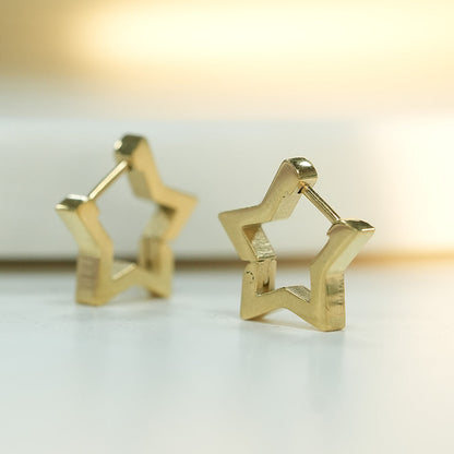 Outline Star Huggie Earrings