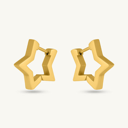 Outline Star Huggie Earrings