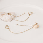 Diamond Stud & Cuff Chain Earrings