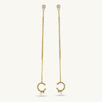 Diamond Stud & Cuff Chain Earrings