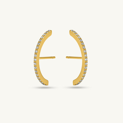 Moon Diamond Stud Earrings