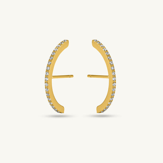 Moon Diamond Stud Earrings