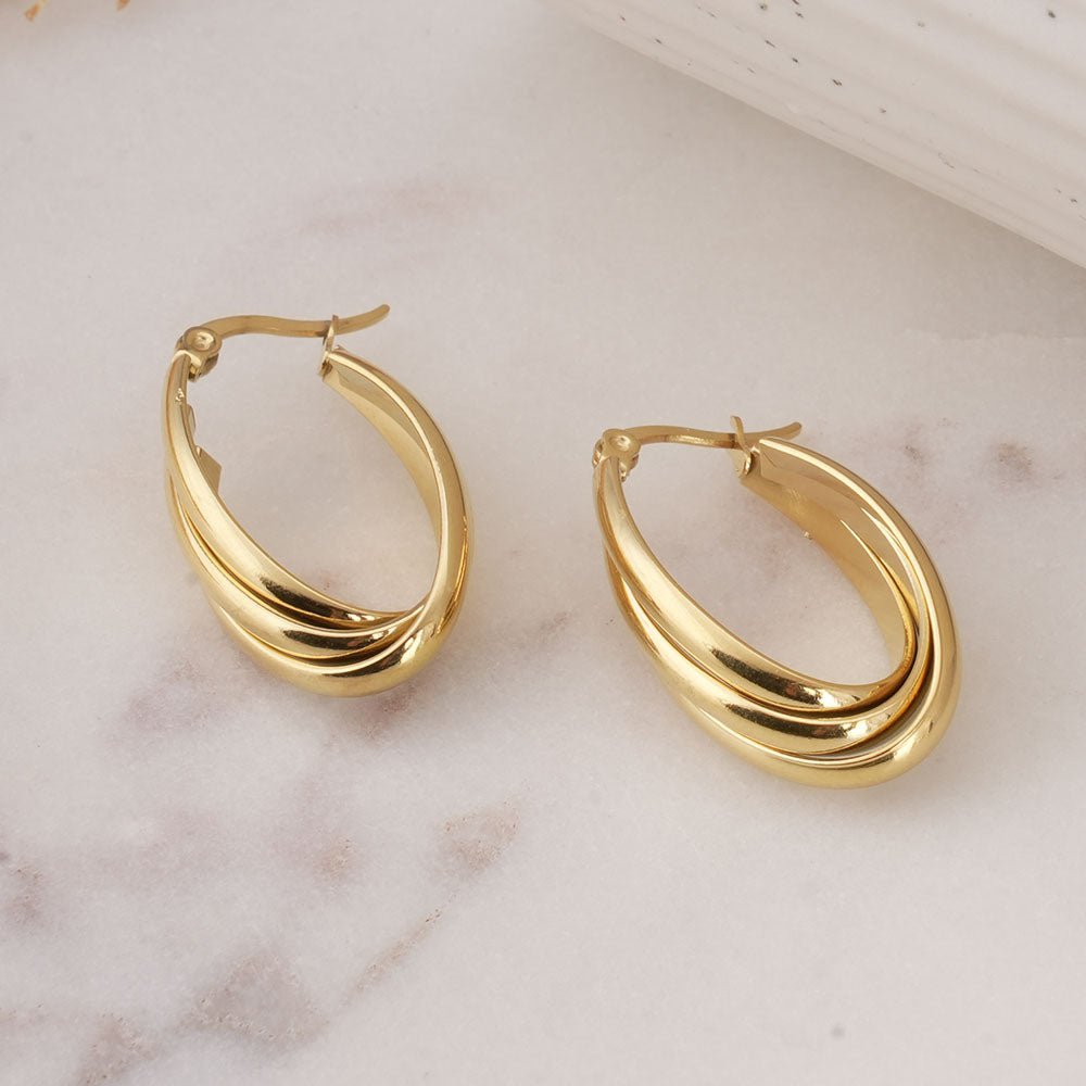 Elegant Oval Hoop Earrings