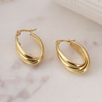 Elegant Oval Hoop Earrings