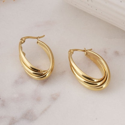 Elegant Oval Hoop Earrings