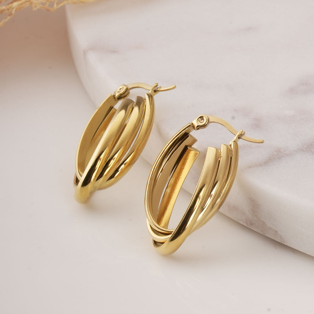 Elegant Oval Hoop Earrings