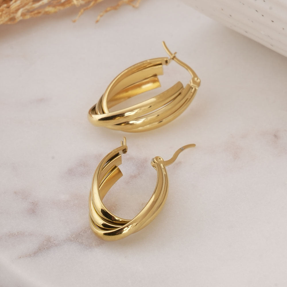 Elegant Oval Hoop Earrings