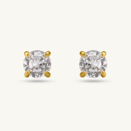 Solitaire Round Diamond Stud Earrings