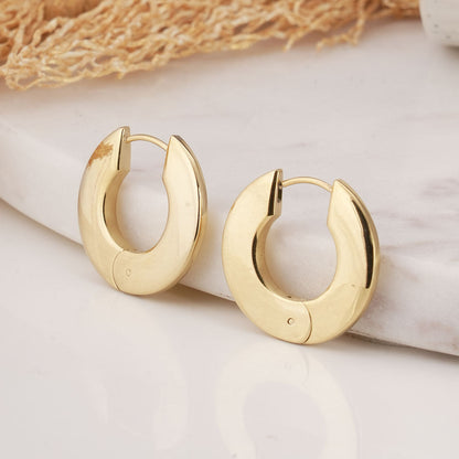 Flat Round Hoop Earrings