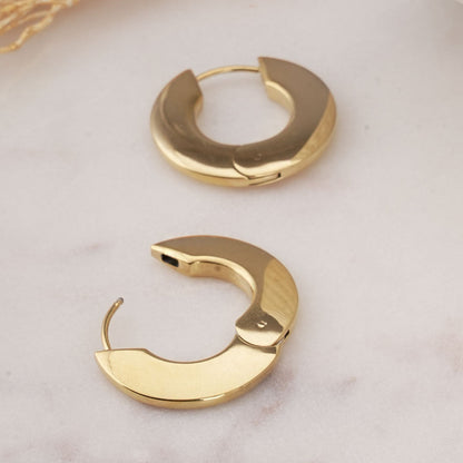 Flat Round Hoop Earrings