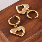 Dangling Heart Hoop Earrings