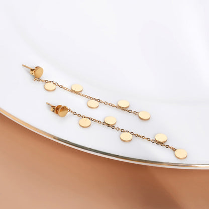 Minimalist Disc Dangle Earrings