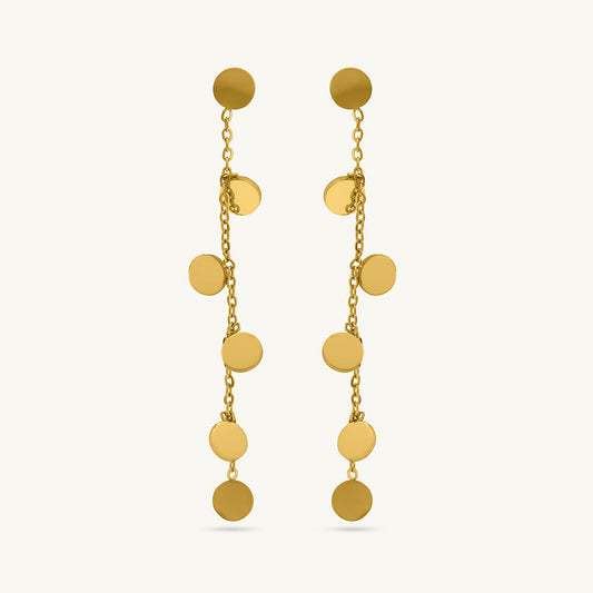 Minimalist Disc Dangle Earrings