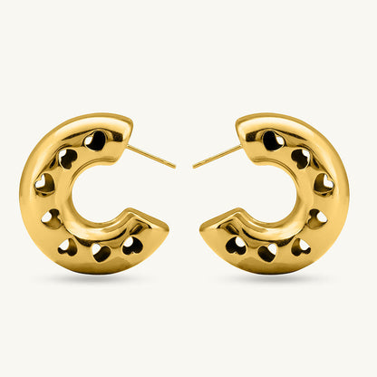 Heart Cutout Hoop Earrings