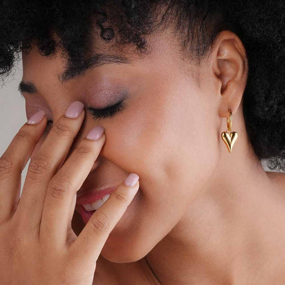 Love Dangle Hoops Earrings