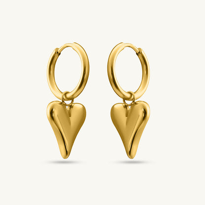 Love Dangle Hoops Earrings