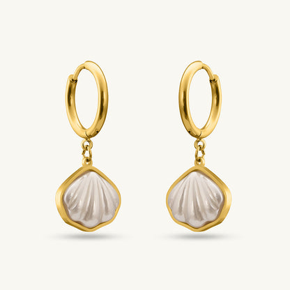 Golden Shell Dangle Earrings