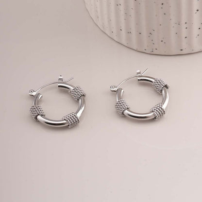 Lustre Links Silver Hoop Earrings