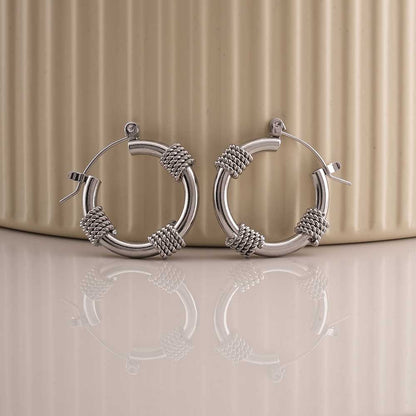 Lustre Links Silver Hoop Earrings