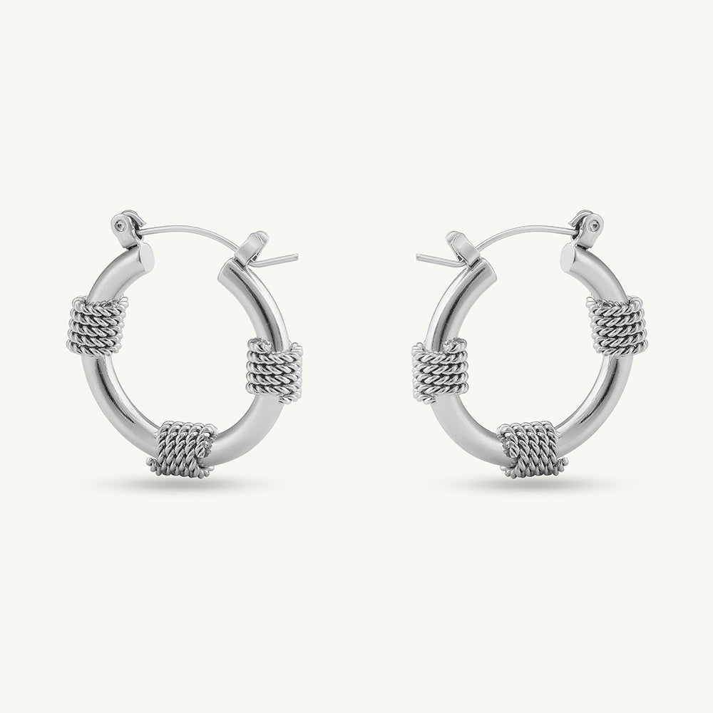 Lustre Links Silver Hoop Earrings