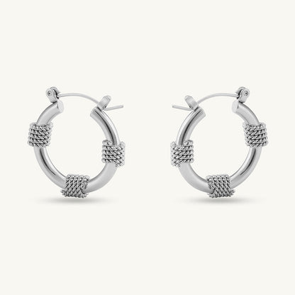 Lustre Links Silver Hoop Earrings