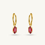 Classic Red Gold Hoop Earrings