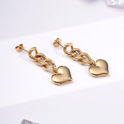 Heartlink Drape Drop Earrings