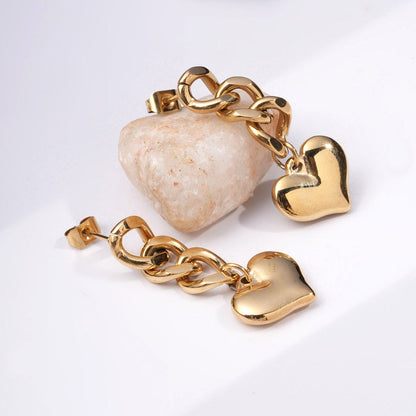 Heartlink Drape Drop Earrings