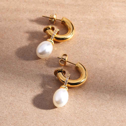 AuroraPearl Hoops