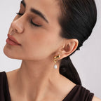 Bolt Pearl Twist Drop Earrings