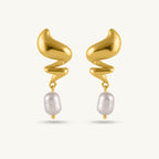 Bolt Pearl Twist Drop Earrings