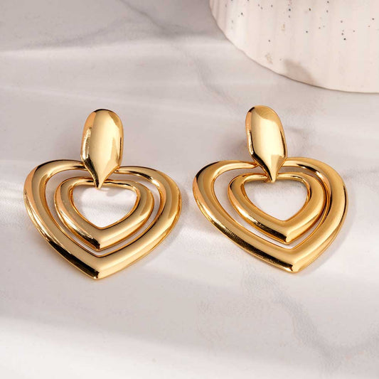 Twin Heart Drop Earrings