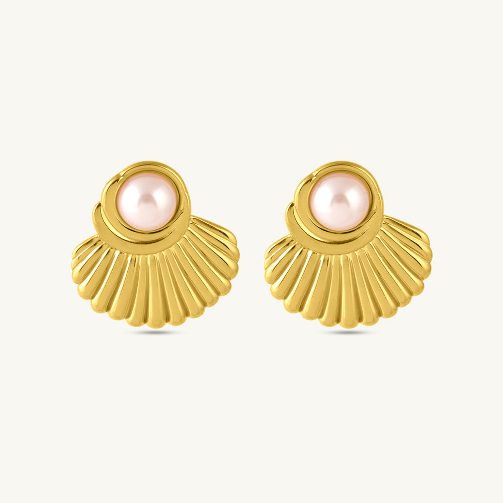Oyster Pearl Stud Earrings