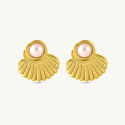 Oyster Pearl Stud Earrings