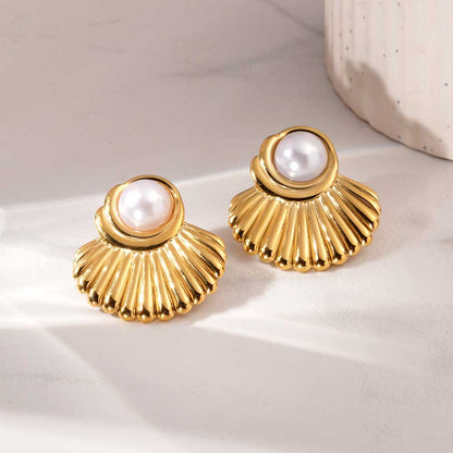 Oyster Pearl Stud Earrings