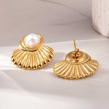 Oyster Pearl Stud Earrings