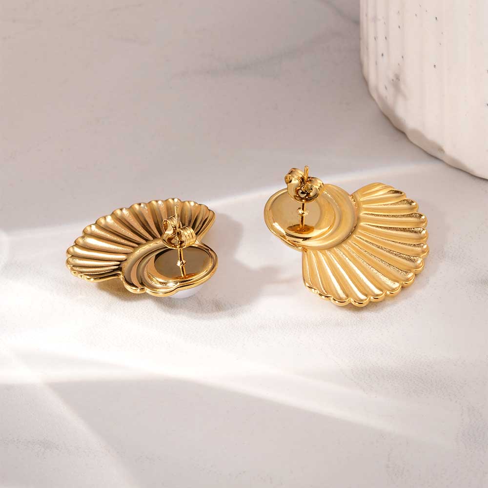 Oyster Pearl Stud Earrings