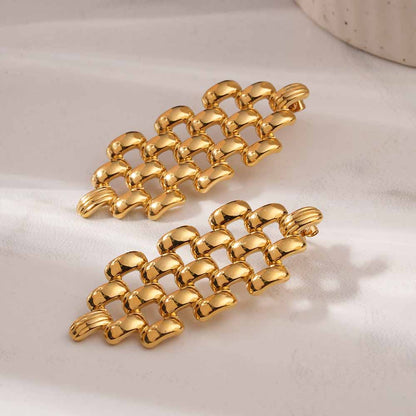Hexagonal Grid Drop Earrings