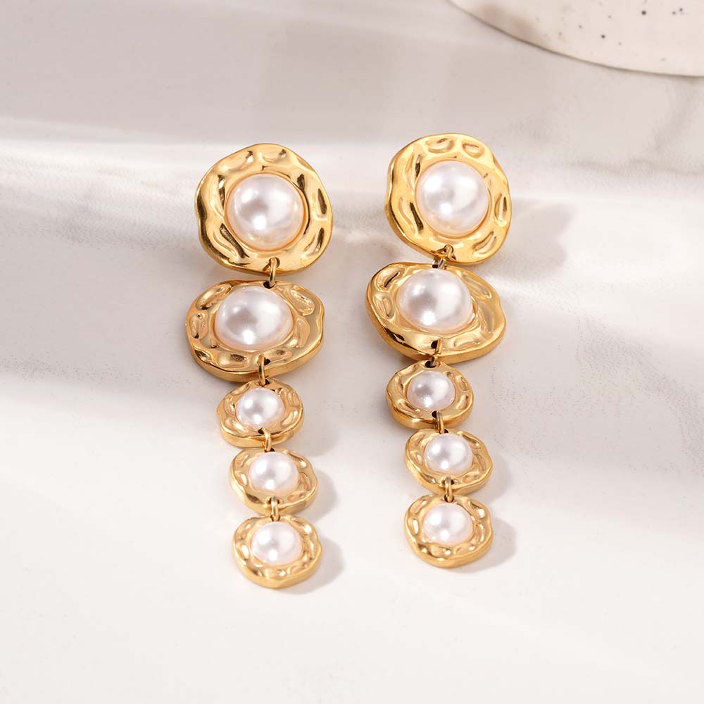 Chic Long Pearl Dangle Earrings