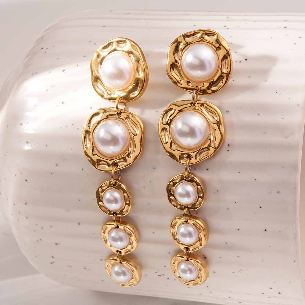 Chic Long Pearl Dangle Earrings