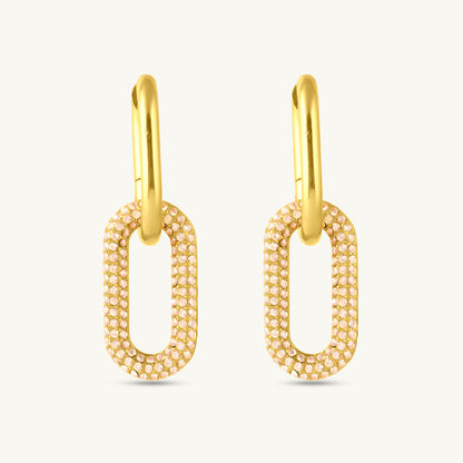 Interlock CZ Stone Dangle Earrings