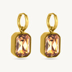 Cuboid CZ Stone Drop Earrings