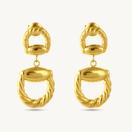 Textured D Drop Earrings