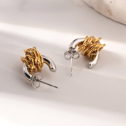 Moon Rope Hoop Earrings