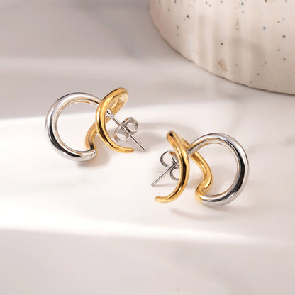 Abstract Curve Stud Earrings