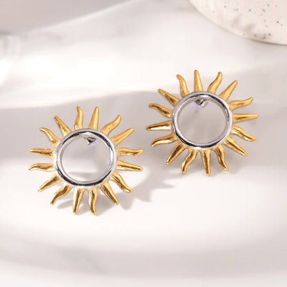 Multi Tone Sun Stud Earrings