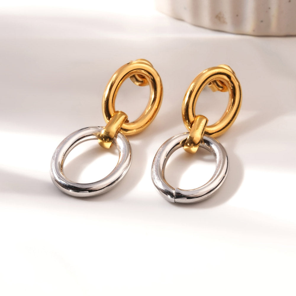 Interlock Oval Drop Earrings